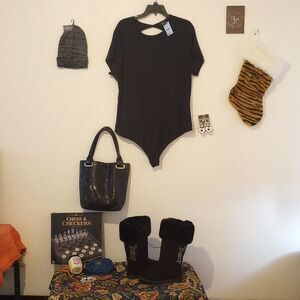 NWT Black Rue21 Bodysuit w/ Open Back!*